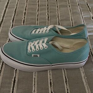 Vans Aqua Canvas Shoes with White Accents